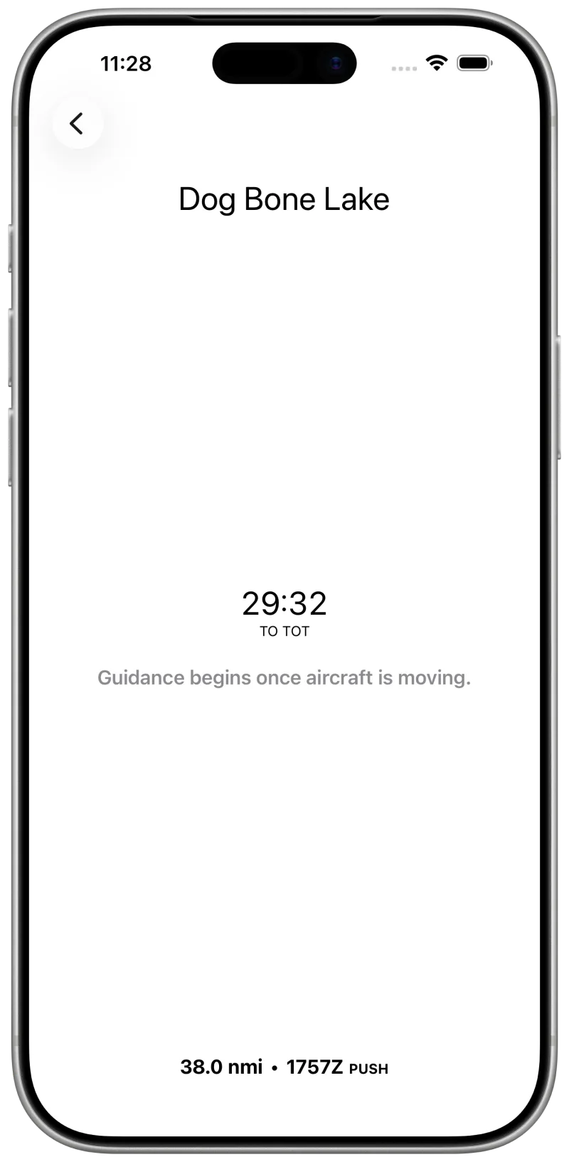 Countdown to time on target while still on the ground